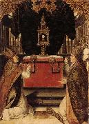 unknow artist Saints augustine and hubert burning incense at an altar painting